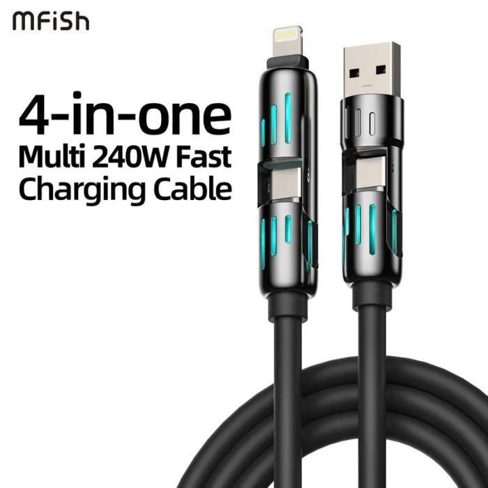 Fast & Easy Multi-Device Charging – 4-in-1 USB Cable