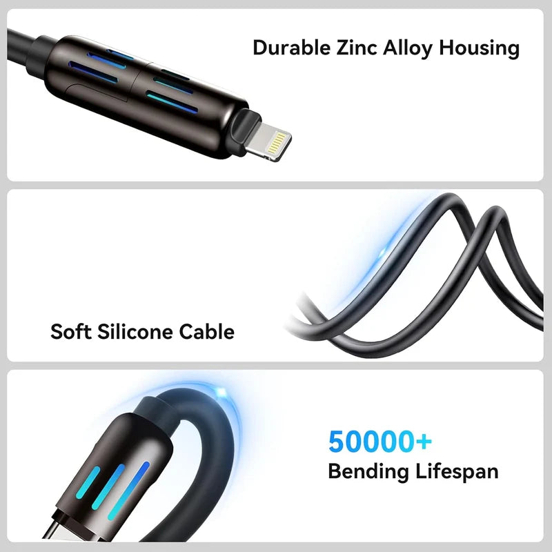 Fast & Easy Multi-Device Charging – 4-in-1 USB Cable
