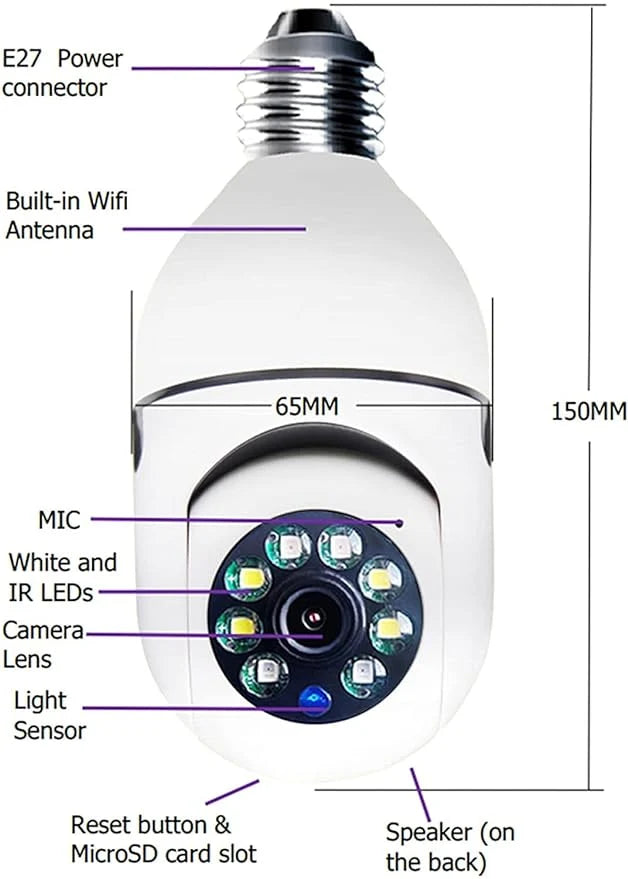 24/7 Home Security & Night Vision – WiFi Camera with LED Lights