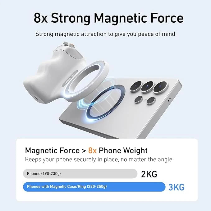 Magnetic Grip for Stable Shots – Easy Hands-Free Filming & Vlogging